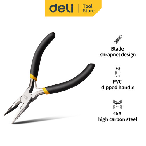 Deli Mini Pliers/Tang Mini Ukuran 5" Dengan Bahan Carbon Steel DL20026