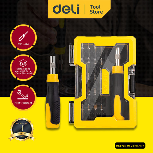 Deli Precision Screwdriver Set / Obeng presisi 21pcs/set DL1021D