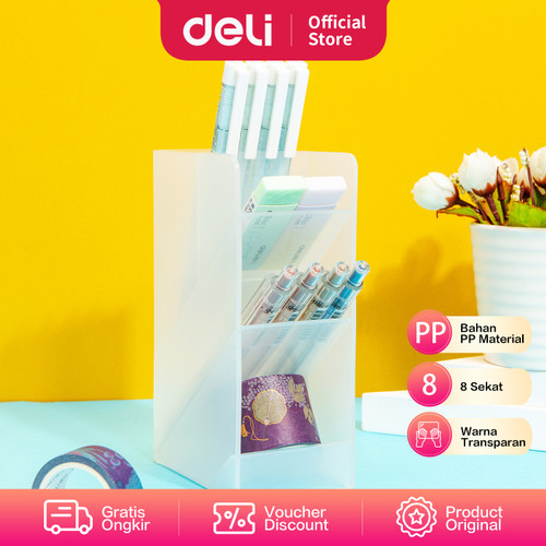 Deli Pen Holder/ Rak Tempat Alat Tulis 4/8 Slot Space Besar 893X