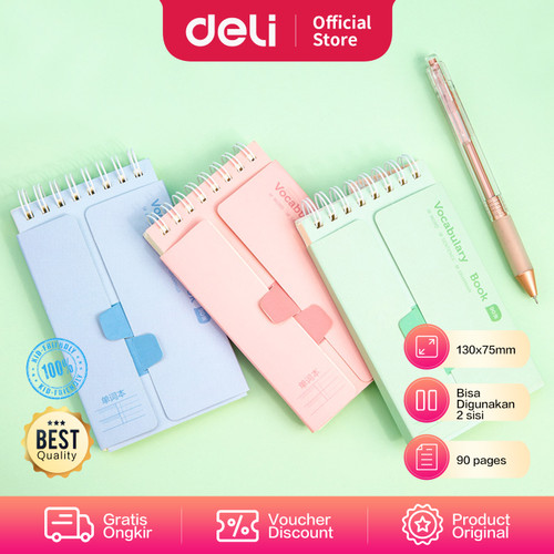 Deli Spiral Notebook / Notes 90Lembar Kertas 70gsm Desain 2 Sisi 24210