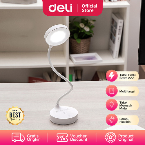 Deli Desk Lamp / Lampu Belajar Bisa Jadi Tempat Pulpen Adjustable 432X