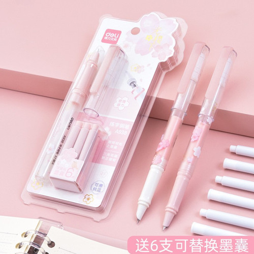 Deli Roller Pen / Pulpen Roller Dengan Refill 6pcs Gambar Sakura A938