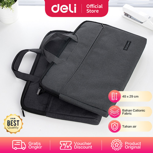 Deli Briefcase Tas Kantor Bahan cationic fabric Waterproof 2sekat 5590