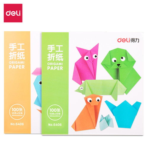 Deli Paper Craft / Origami Kertas Lipat 100 Lembar Dengan 2 Warna 640X