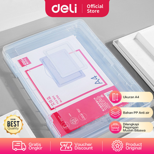 Deli Box File / Box Penyimpan Kertas File Dokumen Transparant 5702