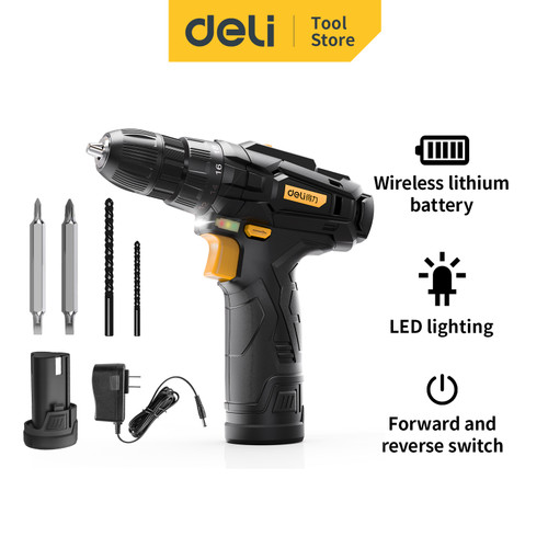 Deli Lithium Electric Drill /Mesin Bor Listrik 12V Tanpa Kabel DL60001