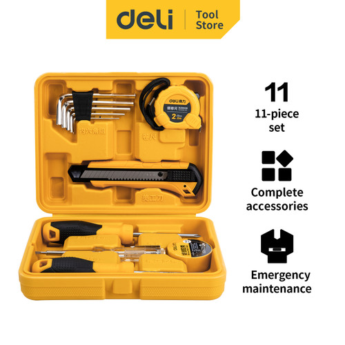 Deli Household Tool Kits /Set Perkakas Rumah 11pcs Berkualitas DL1011J