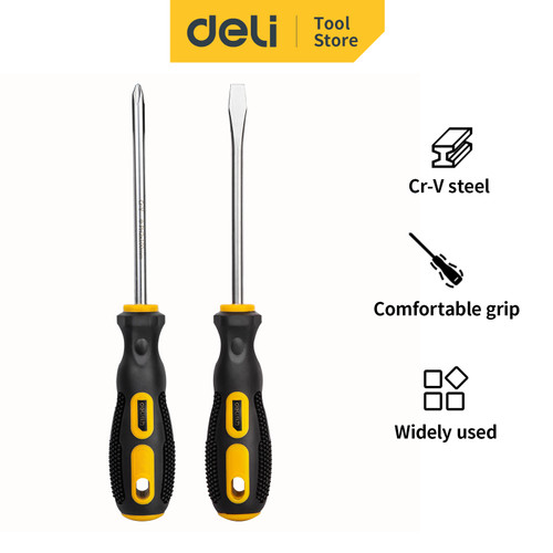 Deli Screwdriver Sets/Set Obeng 2 Pcs Chrome vanadium steel DL260002B