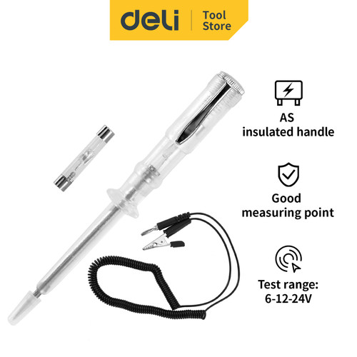 Deli Test Pen / Tespen Aki 6V-24V 14 cm DL8007