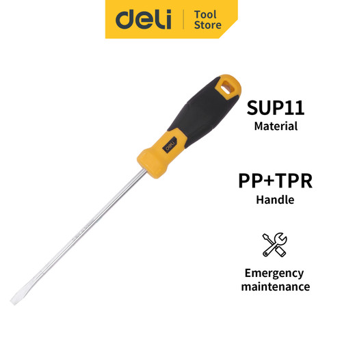 Deli Slotted Screwdriver/Obeng Minus 6 inch x 5 mm vanadium DL6351501