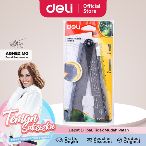 Deli Foldable Ruler/ Penggaris Dapat Dilipat Panjang 30cm EG01102