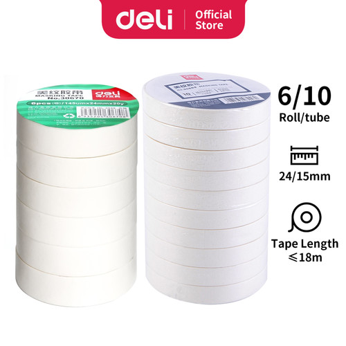 Deli Masking Tape Lakban Kertas 24mm*20y*145um bisa ditulis 30670