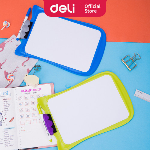 Deli White Board\Papan Tulis Anak Dengan 2 Sisi Dapat Ditulis E8703