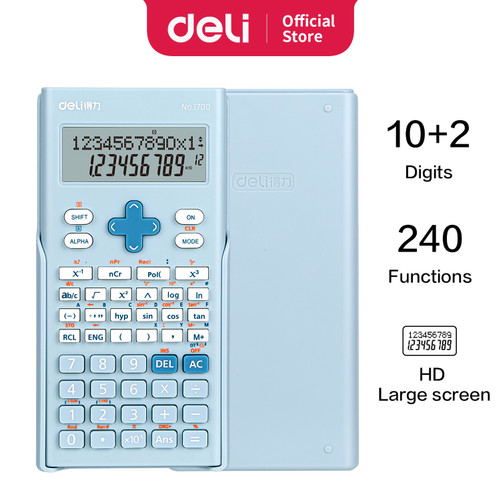 Deli Scientific Calculator/ Kalkulator Ilmiah 12 Digit 240 Fungsi 1700