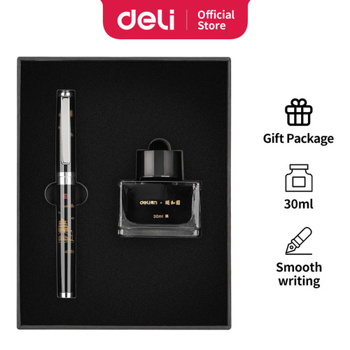 Deli Summer Palace Fountain Pen Set Pulpen Fountain (Hitam) S168