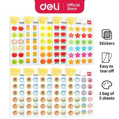 Deli Cartoon Sticker Stiker Kartun Isi 5Lembar/Pack 25910/25909