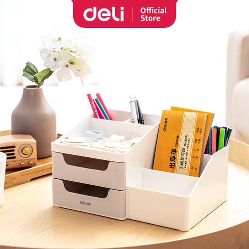 Deli Desk Organizer Business Style Laci Kotak Penyimpanan Barang 8900