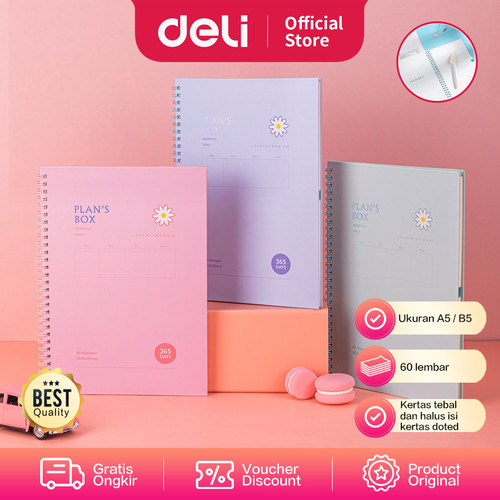 Deli buku Agenda A5/B5 60 Halaman Landscape 3 warna 2420X