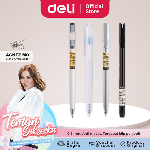 Deli Gel Pen Pulpen Gel warna Hitam 0.5mm A117