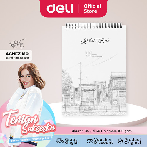 Deli Buku Gambar & Sketsa B5 25,2x17,9cm Vertikal 40 halaman 73628