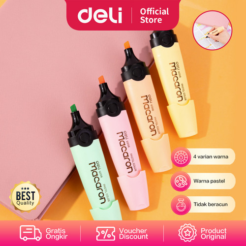 Deli Highlighter macaron 4warna 1.5mm EU356