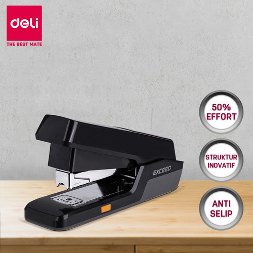 Deli 50% Effortless Stapler 25lembar plastic cover + Antislip E0476