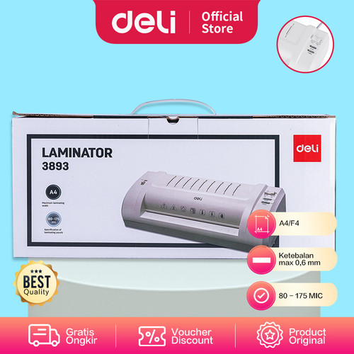 Deli Laminator, Kisaran Laminasi 80-175mic A4 Abu Abu MUDA E3893-EU