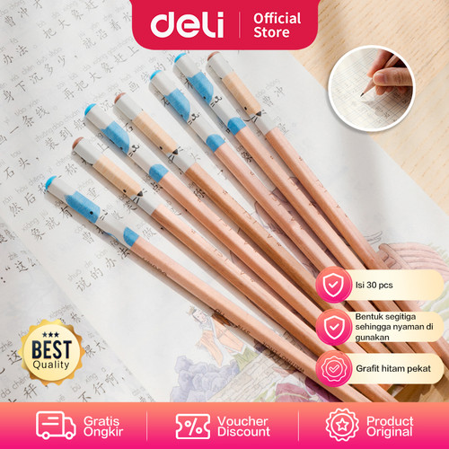 Deli S941-2B Pensil Kayu 30 Pcs/Tube Standar Ujian Nasional Komputer