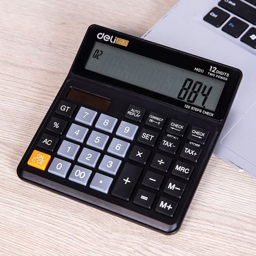 Deli Kalkulator Meja / Desk Calculator - Hitam/Black 12 digits EM01120