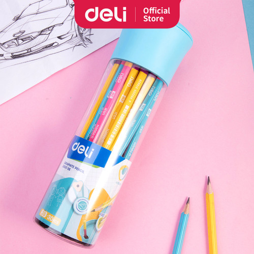 Deli EU53100 Graphite Pencil 2B / Pensil 2B isi 12 Pcs