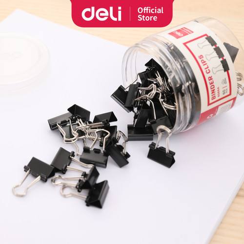 Deli E8566A Office Consumable/Binder Klip-Binder Clips 15mm 60 (Tube)