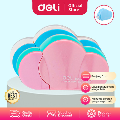 Deli EH20501 Tip X-Film-base Correction Tape w/cap 5mm5m-Pink