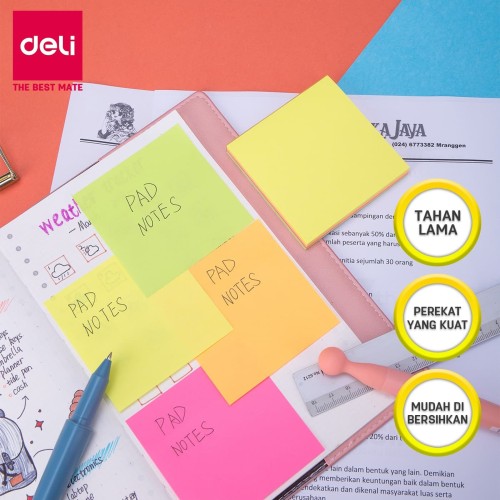 Deli EA02002 Memo tempel - Flip Sticky Notes 76×76mm 3''