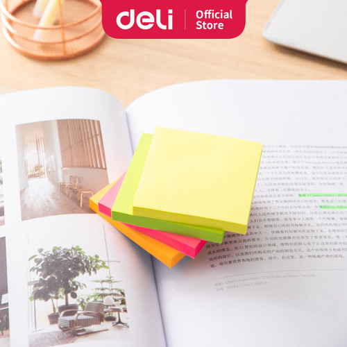 Deli EA03003 Memo - Sticky Notes 76×76mm 3''×3'' 4×100sheets