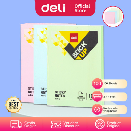 Deli EA01403 Memo tempel - Sticky Notes 76×101mm 3''×4'' 100 sheet