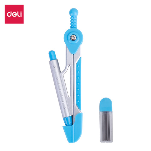 Deli E8616 Jangka-Aluminum Compass w/mechanical pencil-Blue