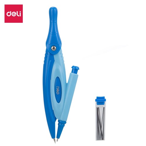 Deli EG20002 Jangka&Pensil -Plastic Compass w/mechanical pencil-Biru