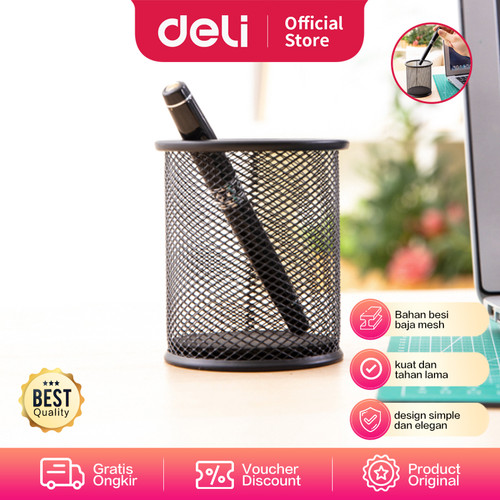 Deli E9172 Pen Holder/Tempat Pulpen-Mesh Pen Holder 91×98mm