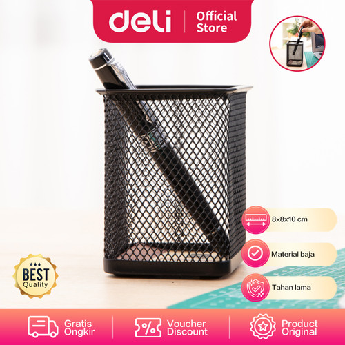 Deli E9174 Pen Holder/Tempat Pulpen-Mesh Pen Holder 80×90mm