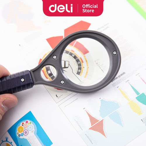 Deli E9092 Magnifier/Kaca Pembesar-3X, 6X