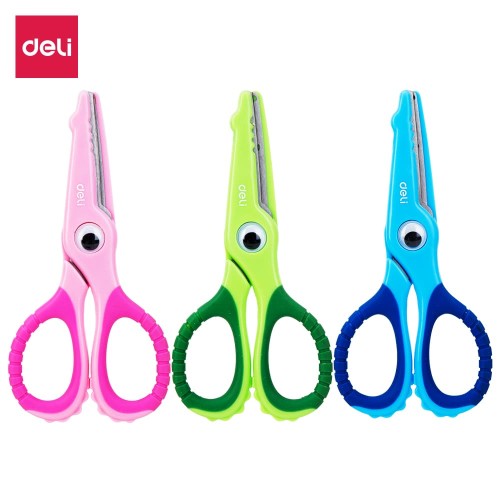 DELI Soft-touch Croco Scissors 134mm Safe [E6071] - Gunting anak