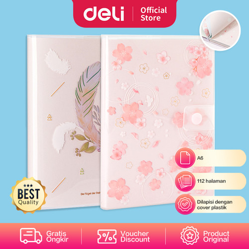 Deli Planner Notebook/Buku Catatan A6 112 Halaman Sampul Plastik SZ035