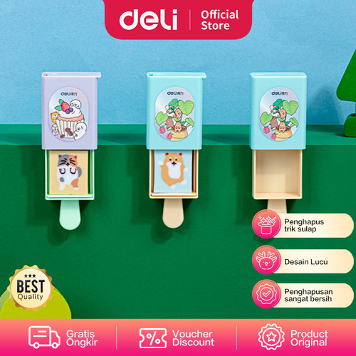 Deli Magic Eraser / Penghapus Hapusan Trik Sulap Desain Lucu 71113