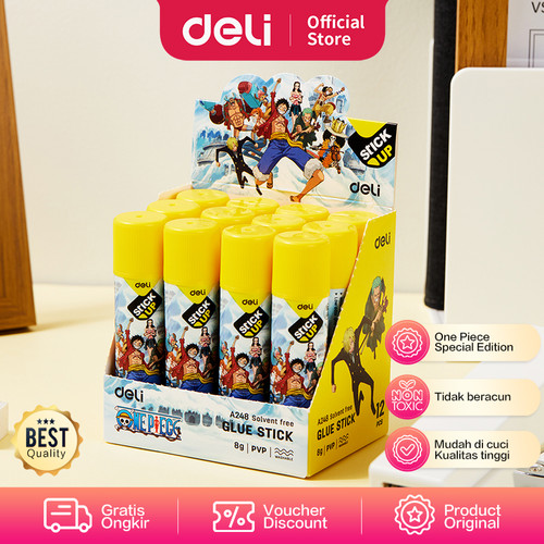 Deli Glue Stick / Lem Stik Kertas Edisi One Piece Tidak Beracun EA248