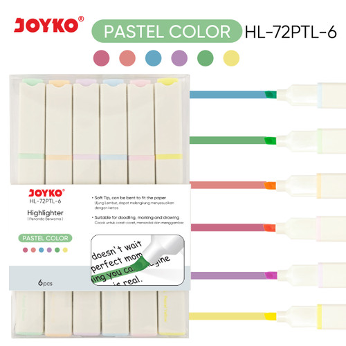 Penanda Berwarna Highlighter Joyko HL-72FRN ~ 72PTL 6 Warna