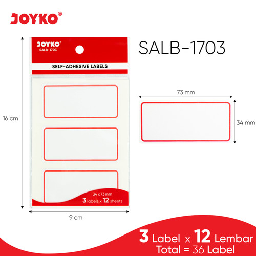 Label Sticker Self Adhesive Labels Joyko SALB