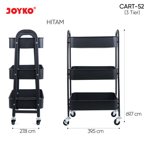 Rak 3 Susun Roda Troli Penyimpanan Rolling Storage Joyko CART-52