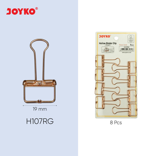 Hollow Binder Clip Klip Penjepit Kertas Joyko Rose Gold RG