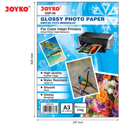 Glossy Photo Paper Kertas Foto Mengkilap GSP-06 20 Sheets Lembar