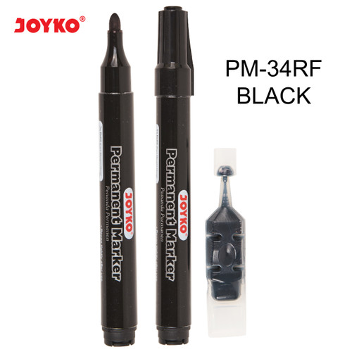 Joyko Permanent Marker Spidol Permanen Round Tip Free Refill